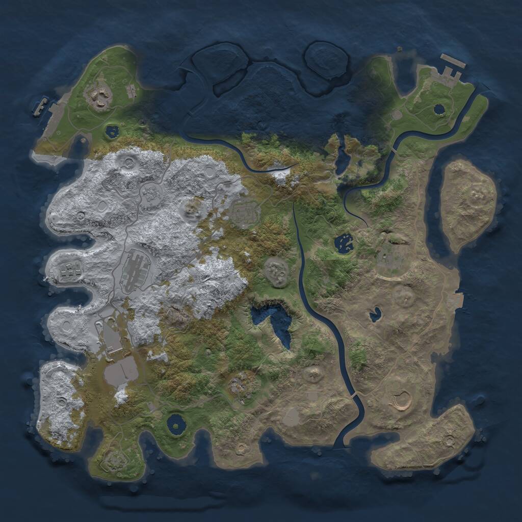 Rust Map: Procedural Map, Size: 4000, Seed: 4256, 15 Monuments