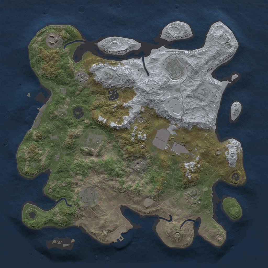 Rust Map: Procedural Map, Size: 3500, Seed: 87767313, 15 Monuments