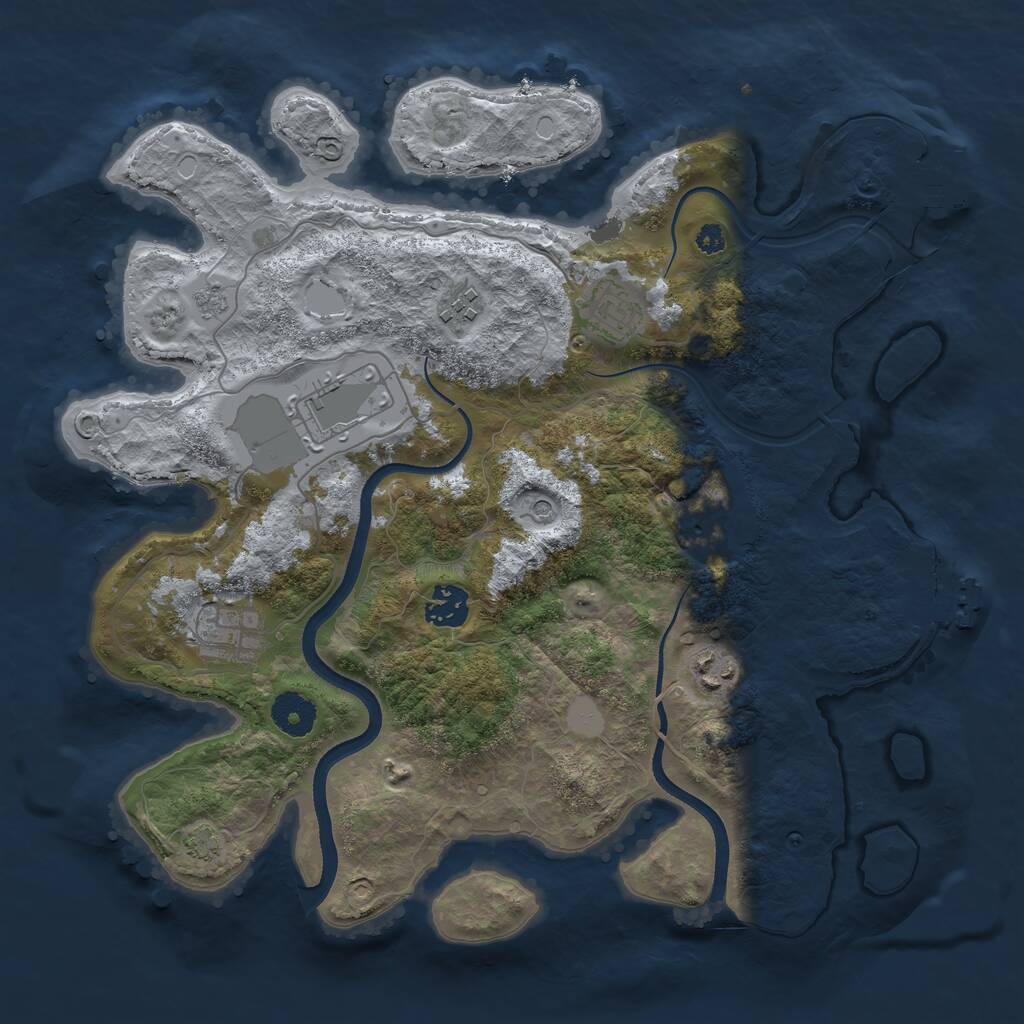 Rust Map: Procedural Map, Size: 3500, Seed: 1650519582, 13 Monuments