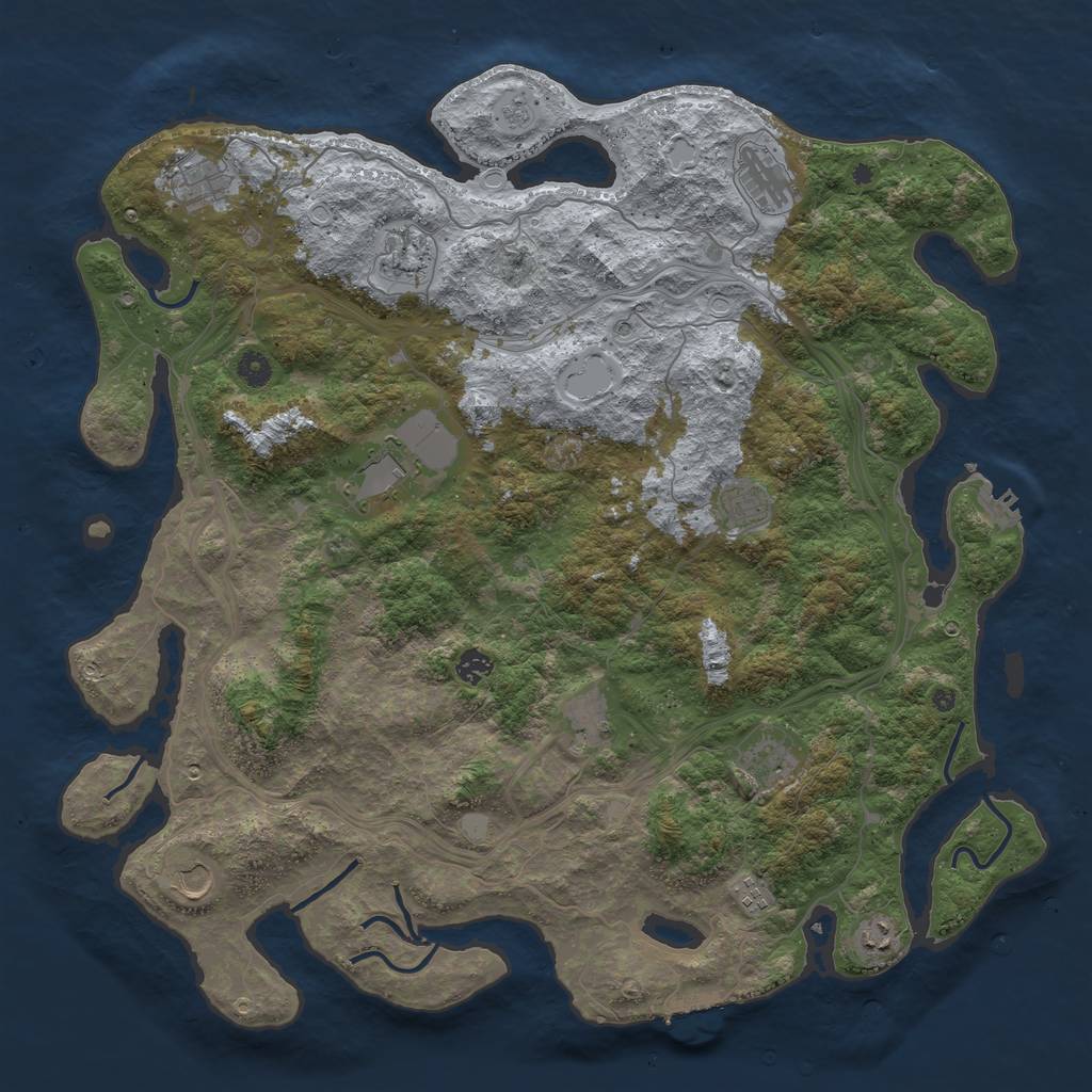 Rust Map: Procedural Map, Size: 4700, Seed: 36485125, 18 Monuments