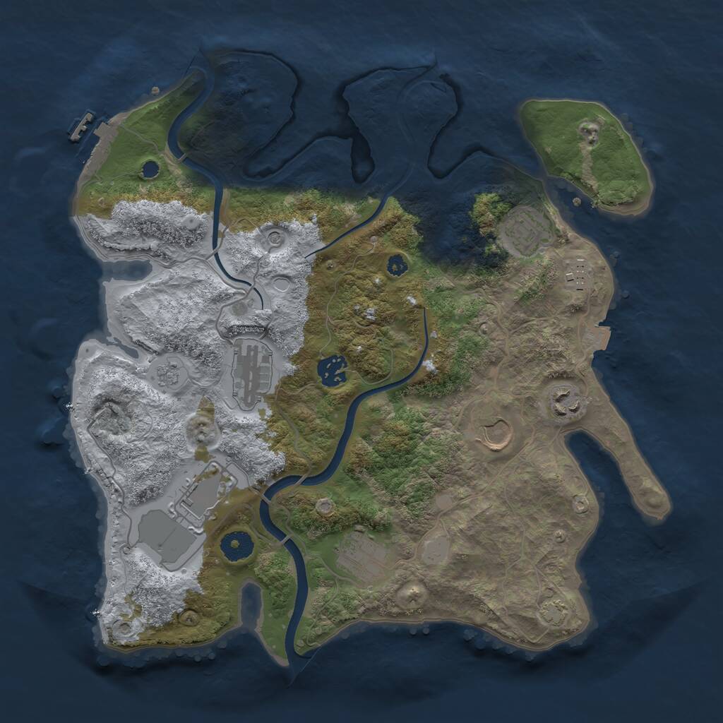 Rust Map: Procedural Map, Size: 3500, Seed: 2108300182, 13 Monuments