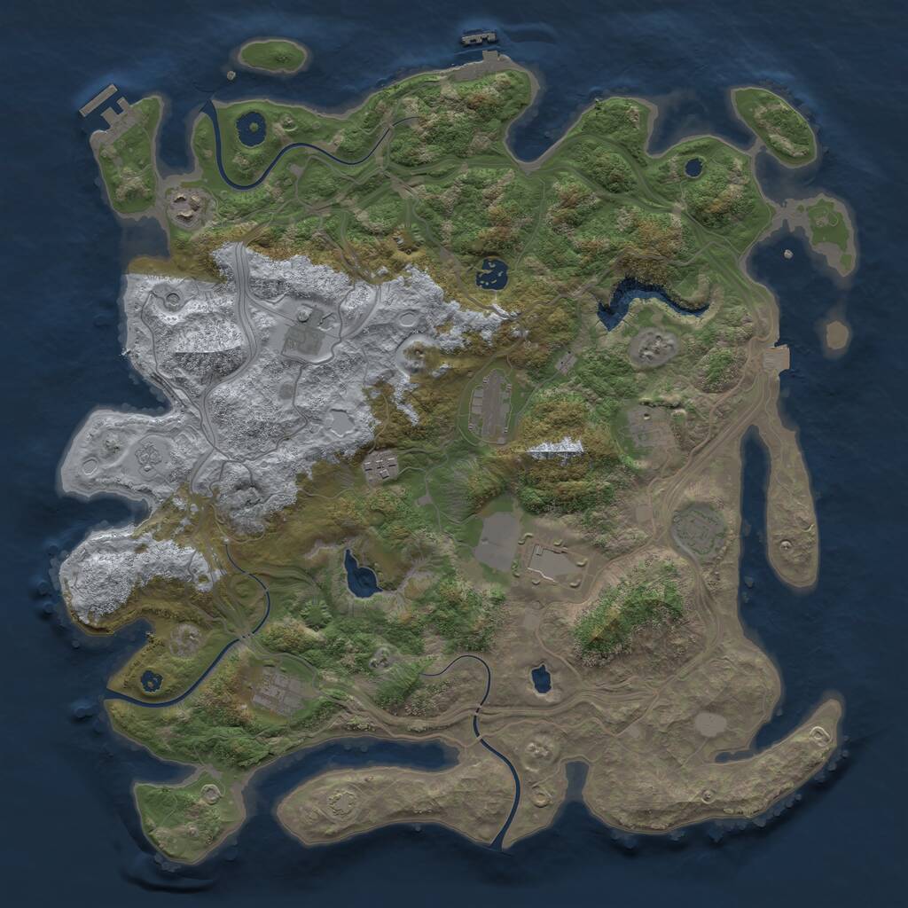 Rust Map: Procedural Map, Size: 4250, Seed: 59476743, 15 Monuments