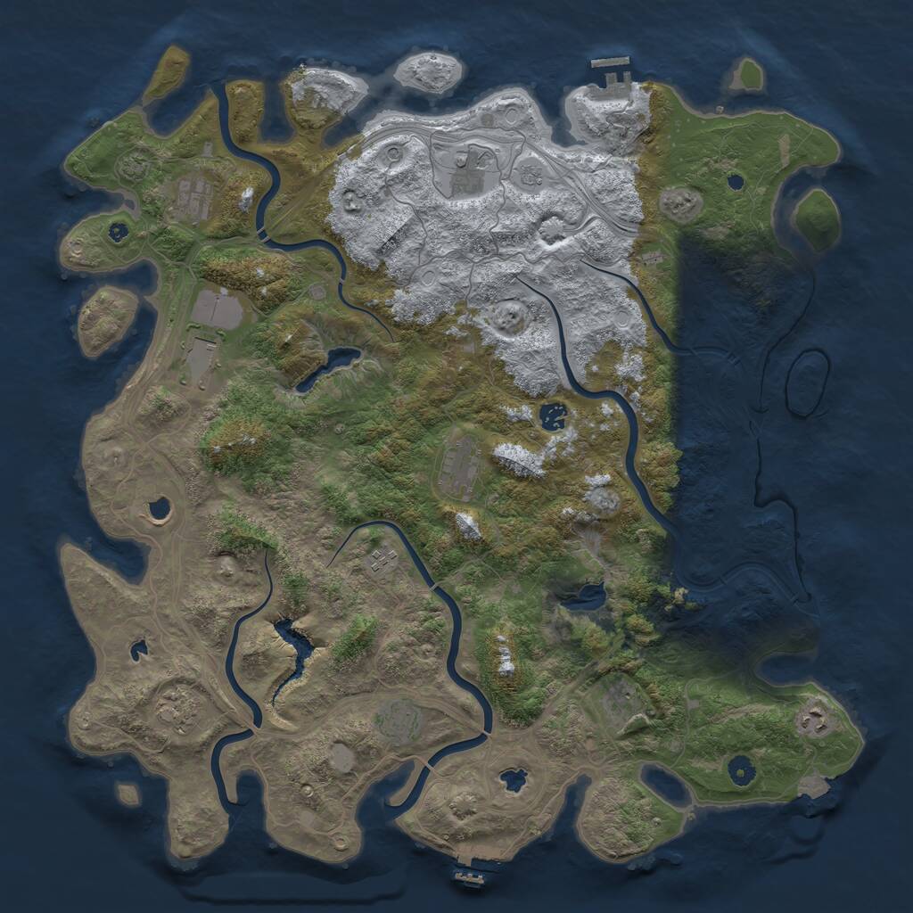 Rust Map: Procedural Map, Size: 4800, Seed: 1832941688, 17 Monuments