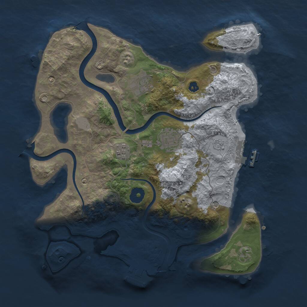 Rust Map: Procedural Map, Size: 3000, Seed: 101325167, 9 Monuments