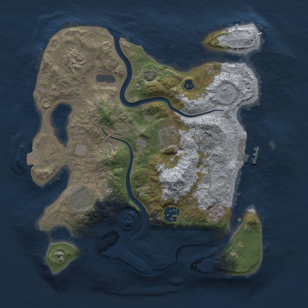 Rust Map: Procedural Map, Size: 3000, Seed: 101325167, 10 Monuments