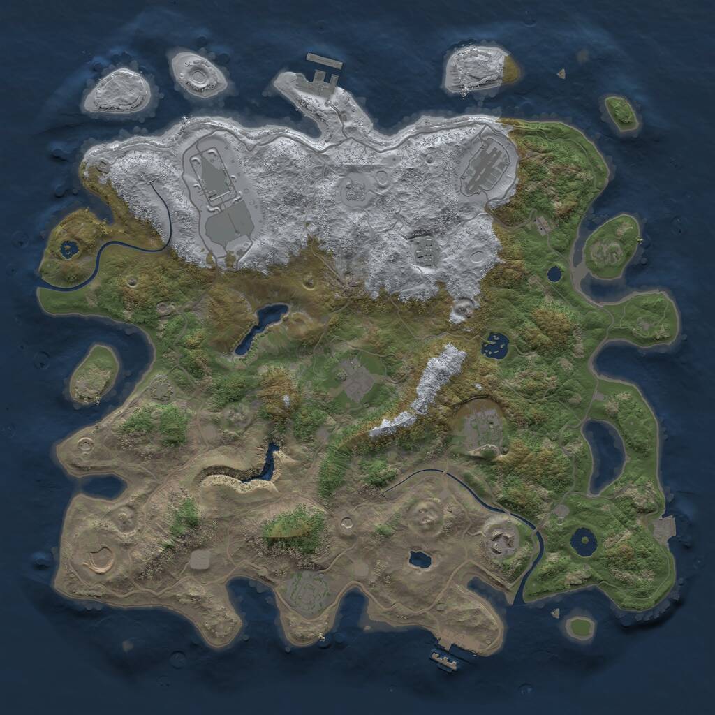 Rust Map: Procedural Map, Size: 4000, Seed: 45678674, 15 Monuments