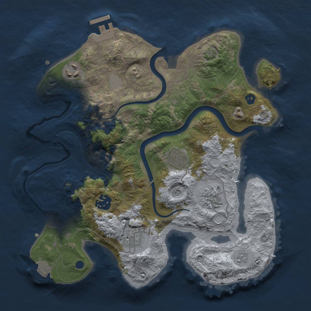 Rust Map: Procedural Map, Size: 3000, Seed: 1560843201, 11 Monuments