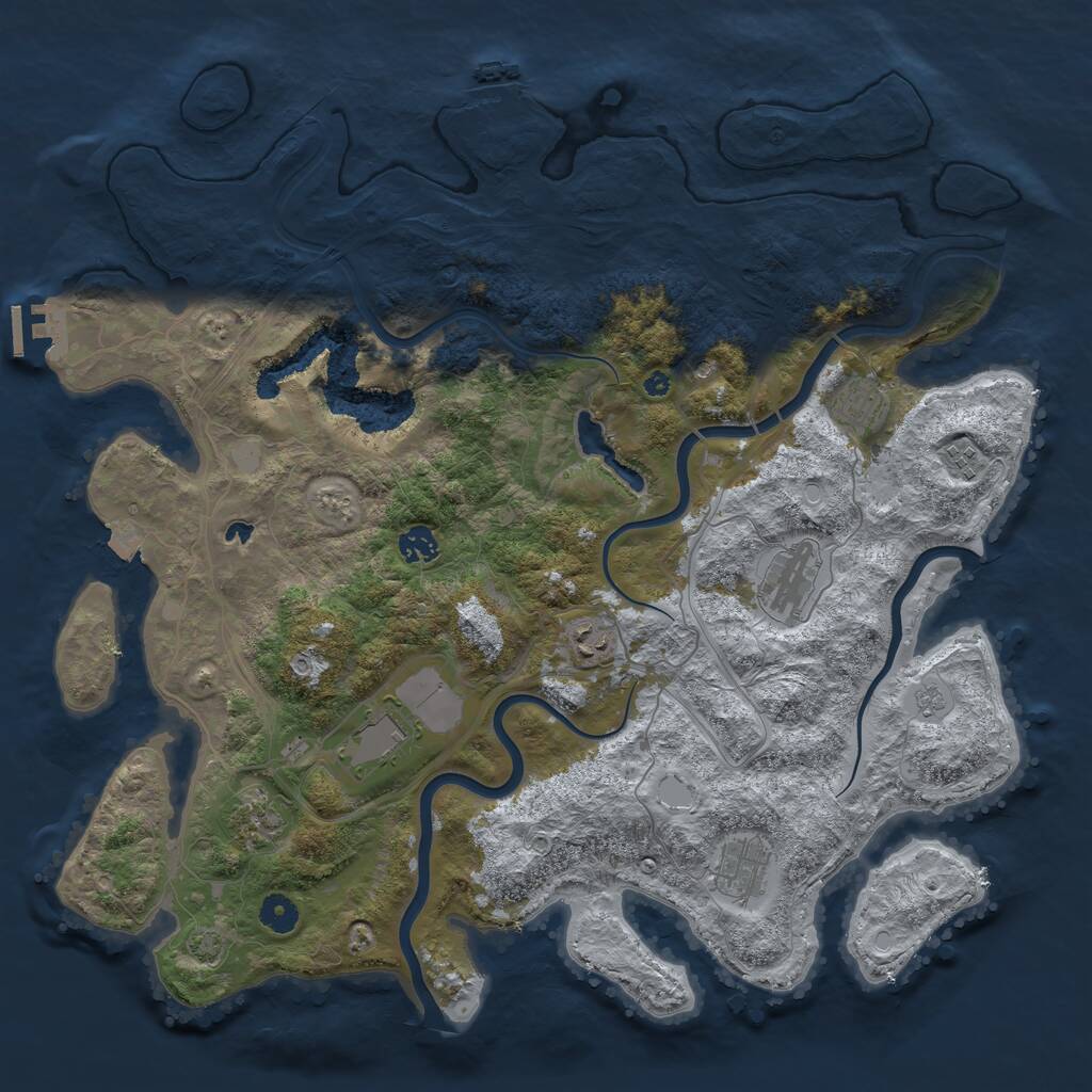 Rust Map: Procedural Map, Size: 4300, Seed: 25644056, 14 Monuments