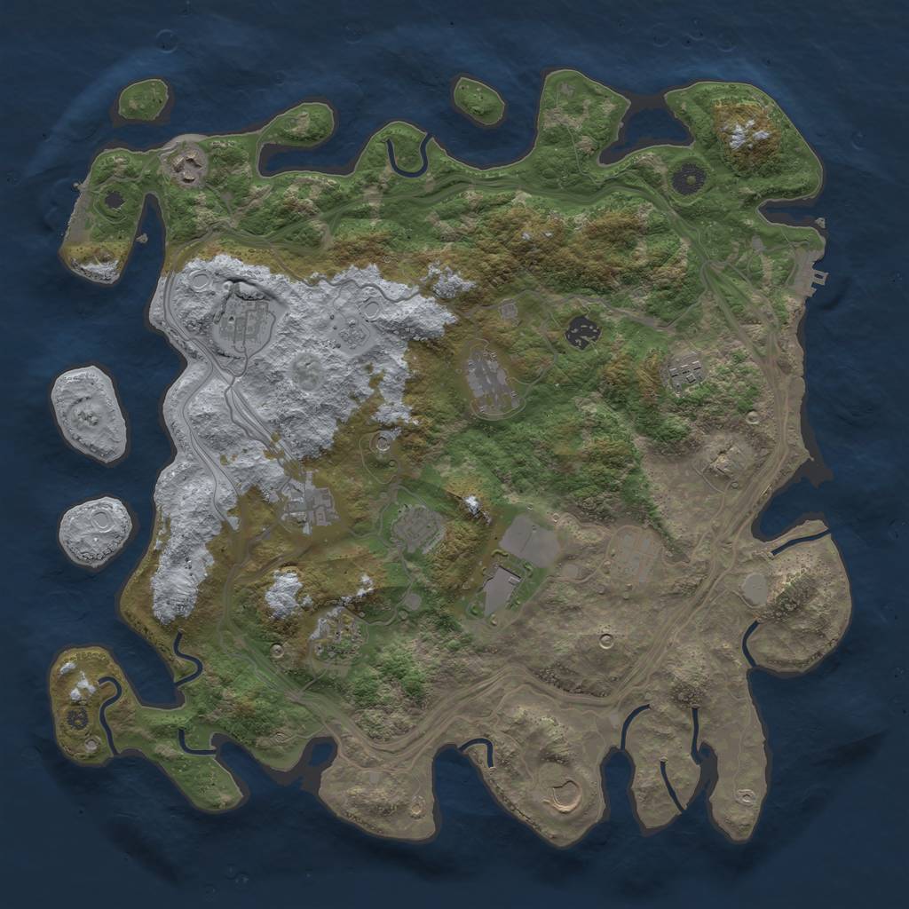 Rust Map: Procedural Map, Size: 4250, Seed: 1053901962, 18 Monuments