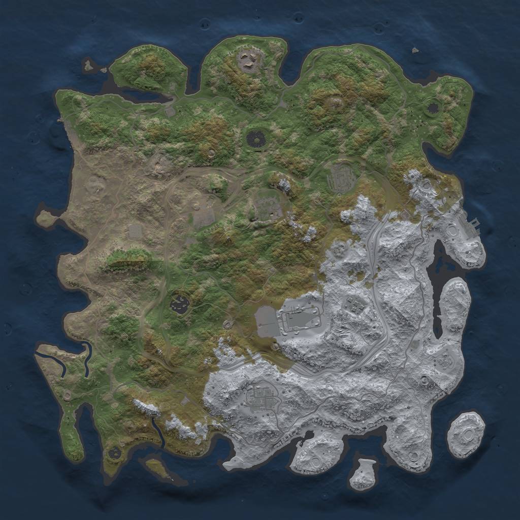 Rust Map: Procedural Map, Size: 4250, Seed: 1174886748, 15 Monuments