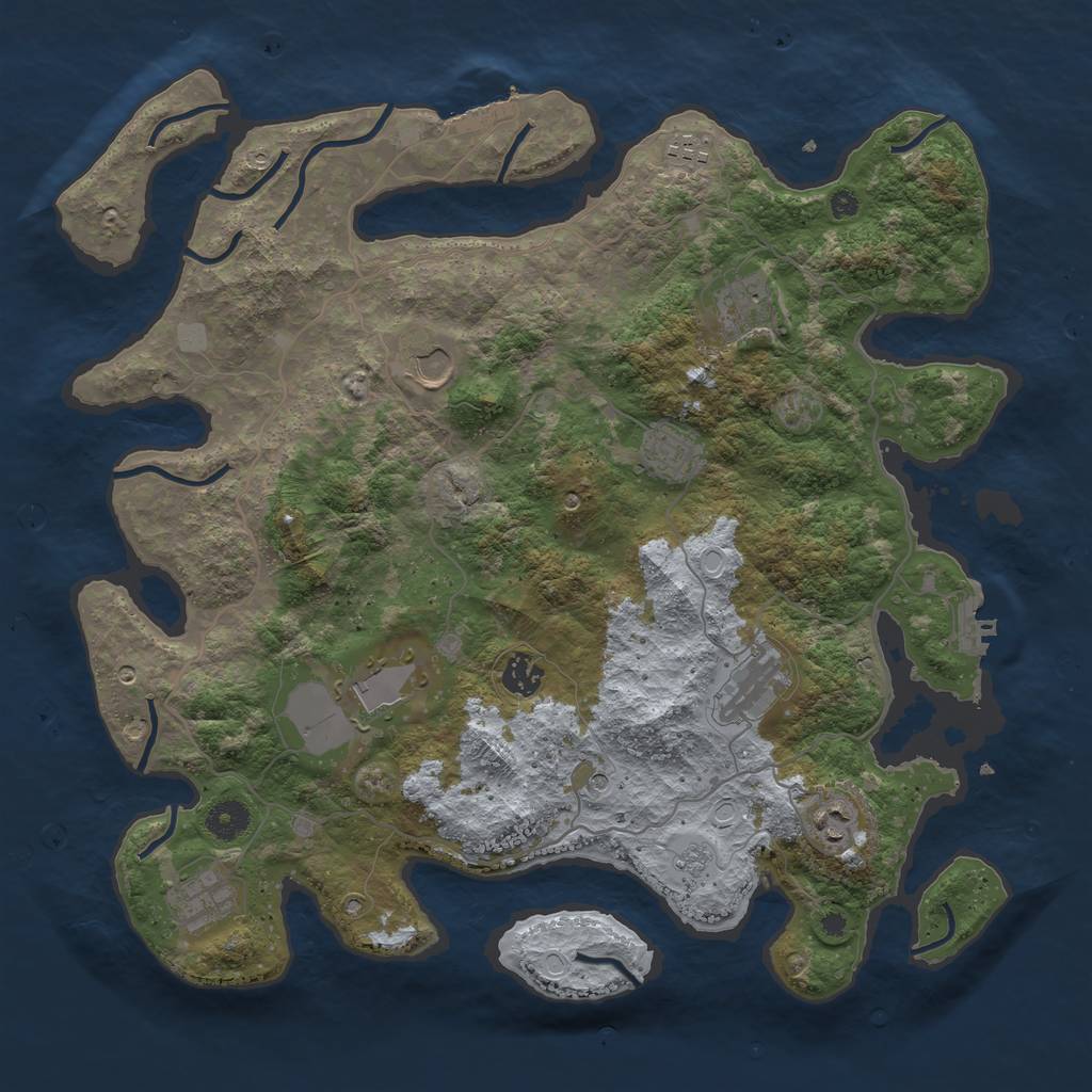 Rust Map: Procedural Map, Size: 4000, Seed: 1591708518, 16 Monuments
