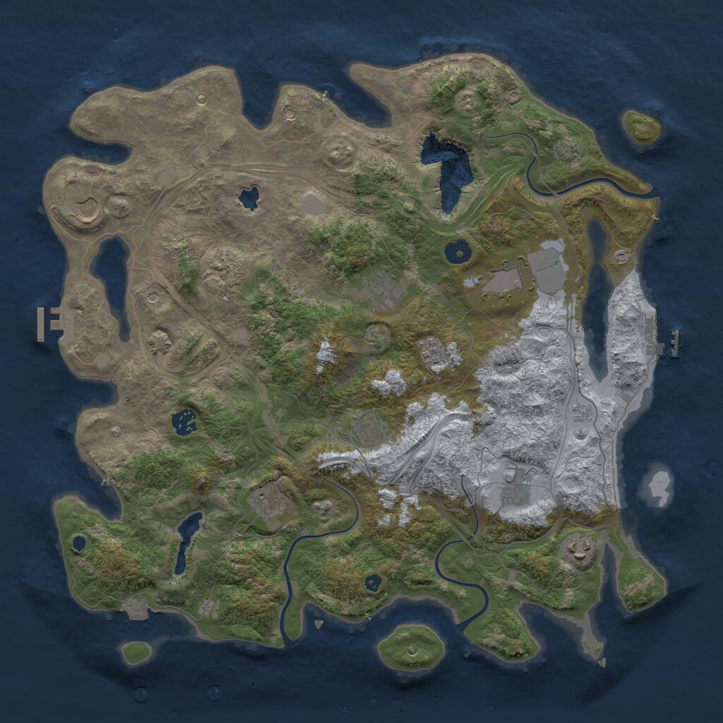 Rust Map: Procedural Map, Size: 4250, Seed: 1201101308, 16 Monuments
