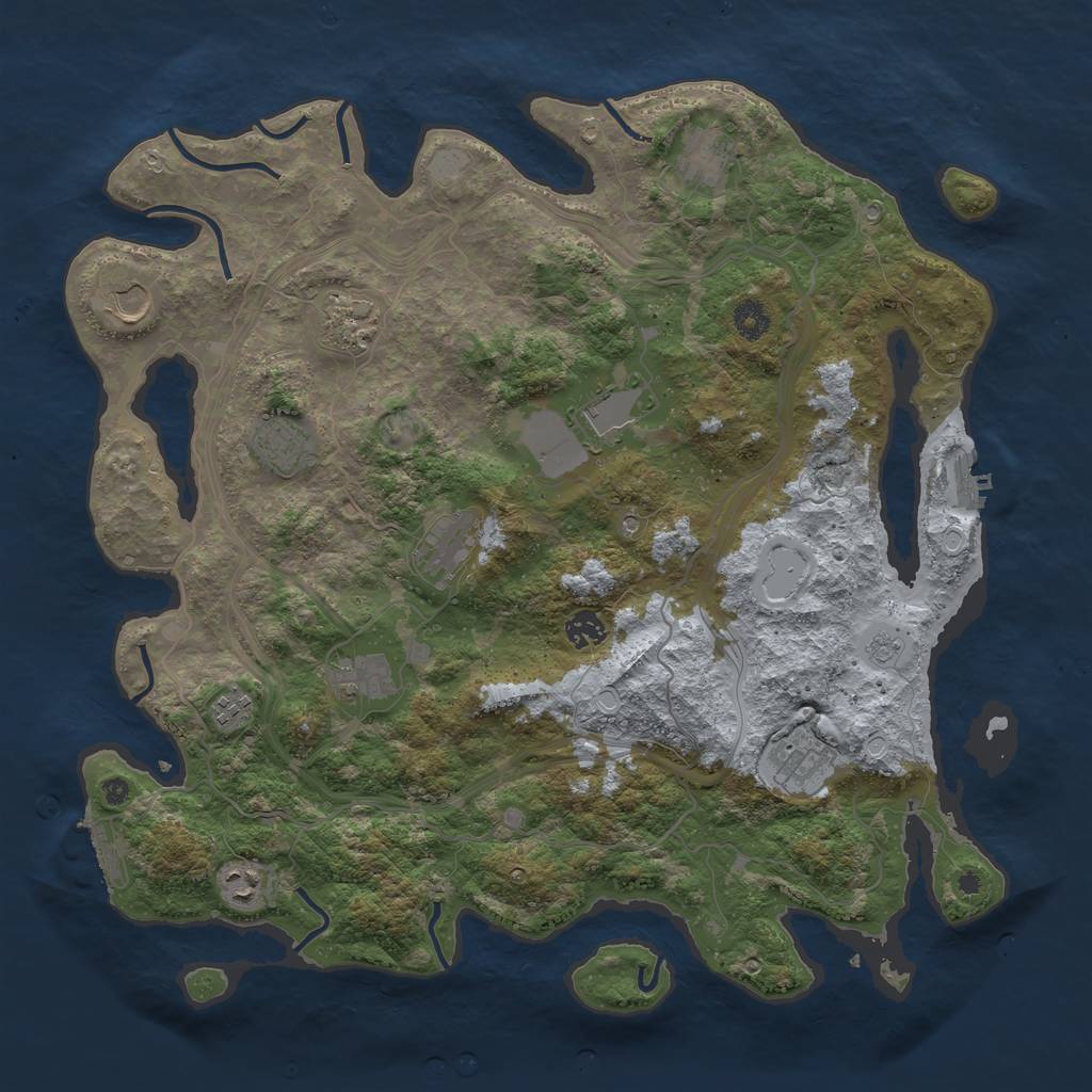 Rust Map: Procedural Map, Size: 4250, Seed: 1201101308, 18 Monuments