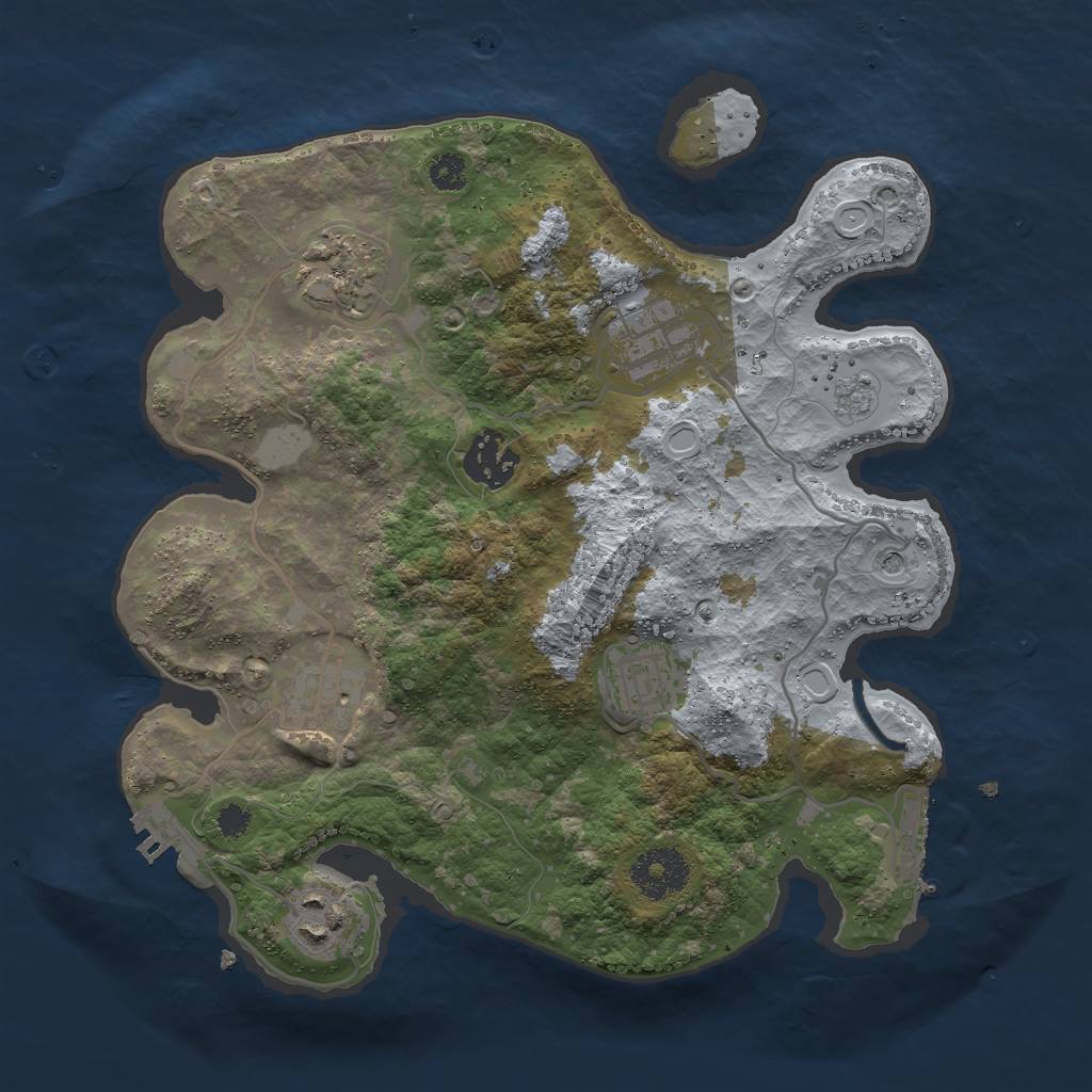 Rust Map: Procedural Map, Size: 3000, Seed: 209383486, 13 Monuments