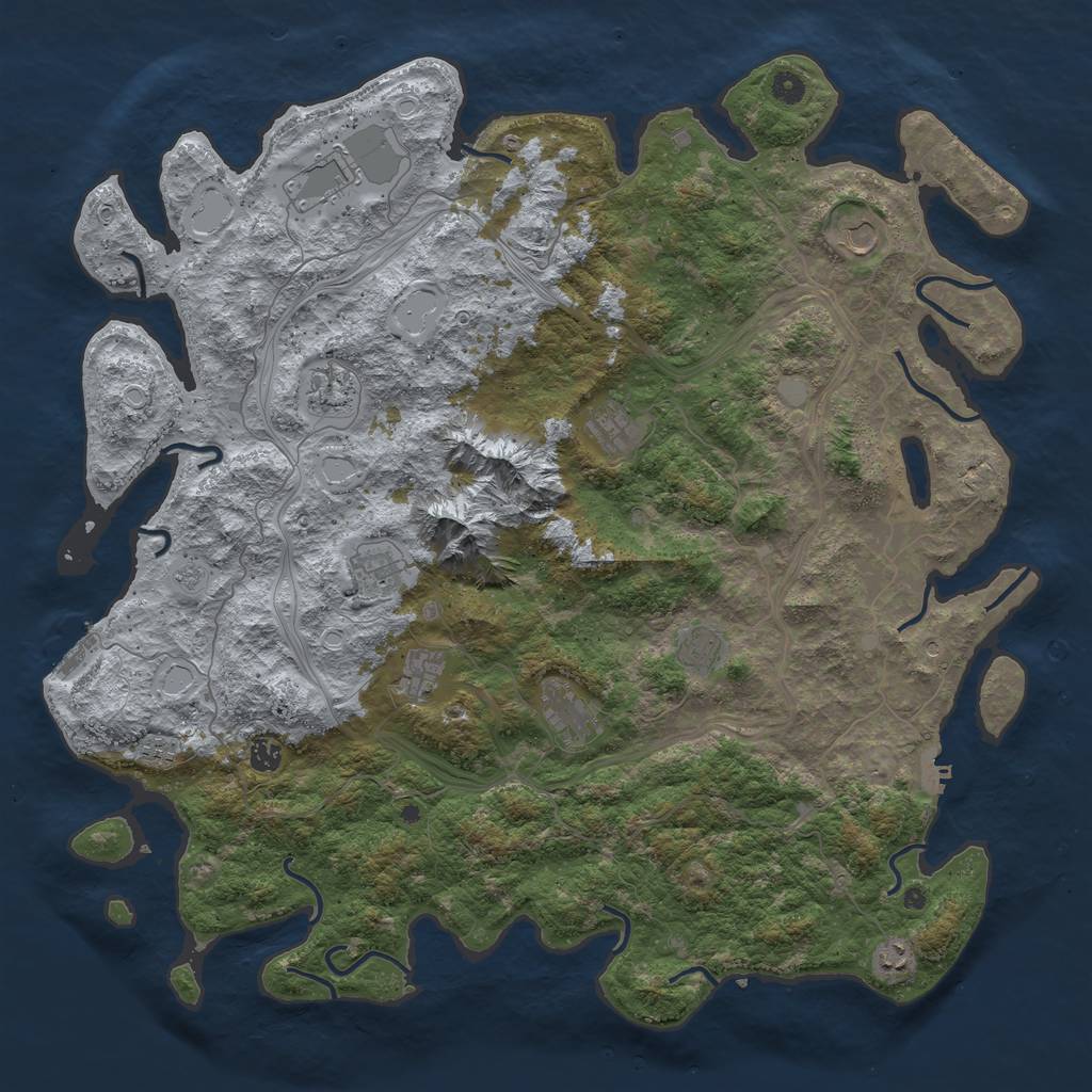 Rust Map: Procedural Map, Size: 5000, Seed: 10969, 18 Monuments