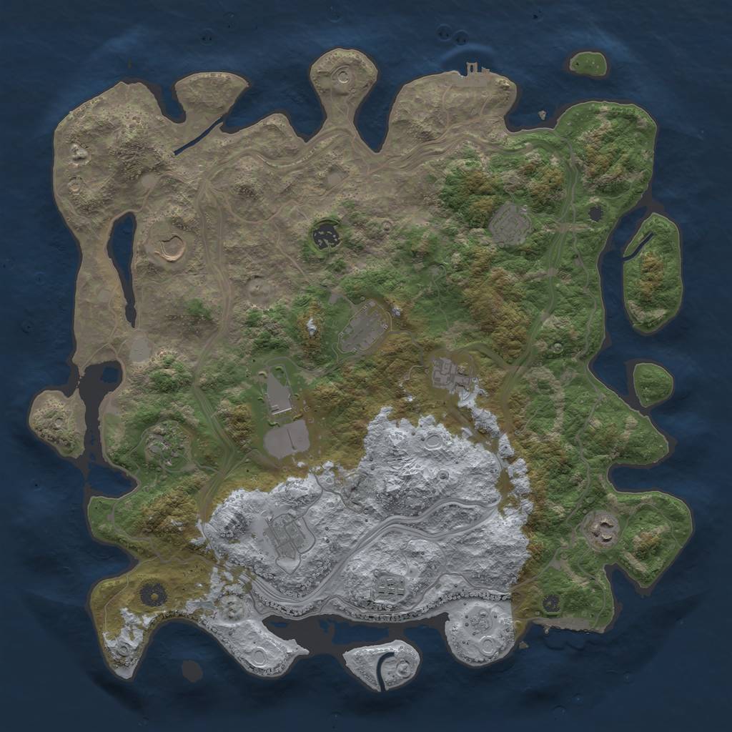 Rust Map: Procedural Map, Size: 4250, Seed: 1247488288, 17 Monuments