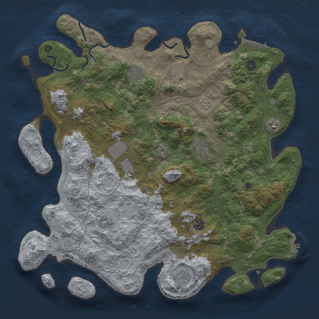 Rust Map: Procedural Map, Size: 4500, Seed: 2025530621, 16 Monuments