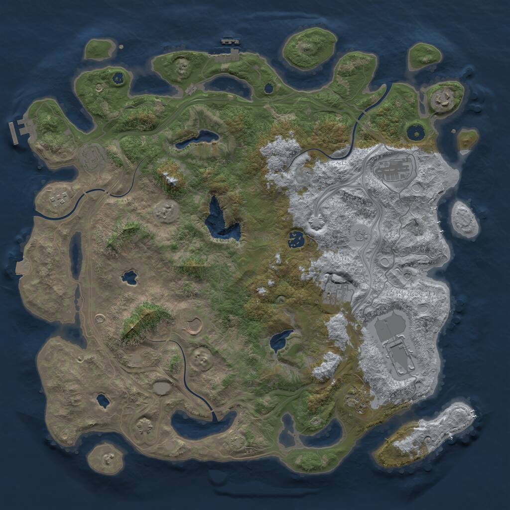 Rust Map: Procedural Map, Size: 4500, Seed: 120435319, 15 Monuments