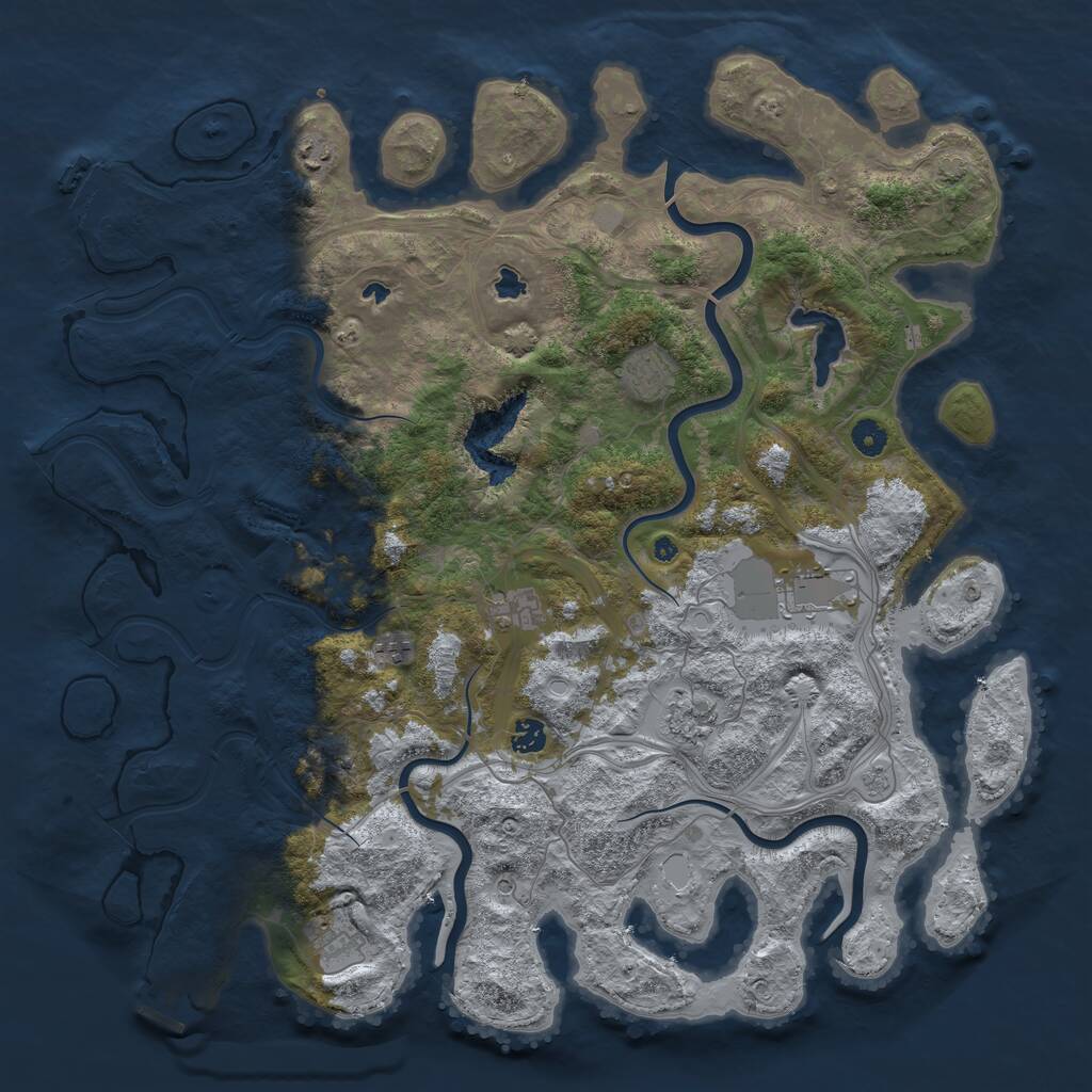 Rust Map: Procedural Map, Size: 4600, Seed: 309269988, 14 Monuments