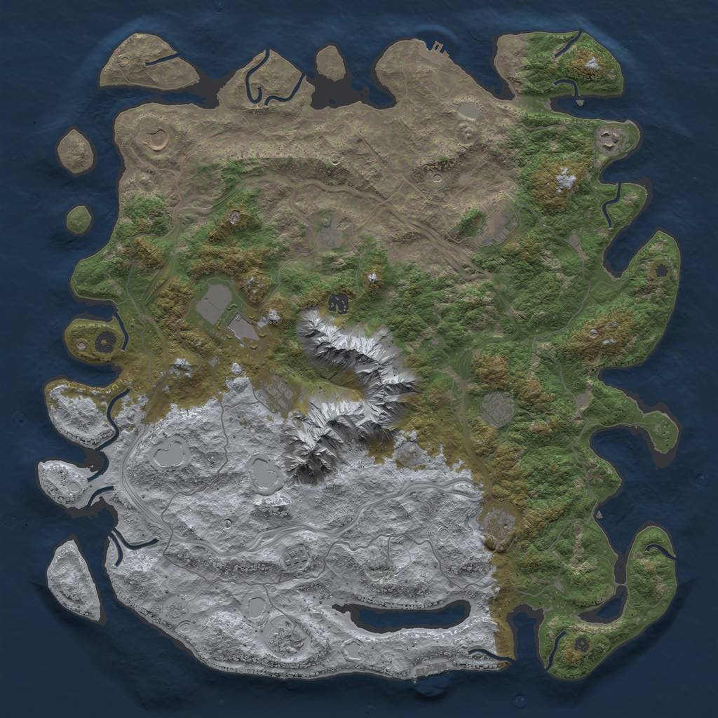 Rust Map: Procedural Map, Size: 5000, Seed: 10567, 18 Monuments