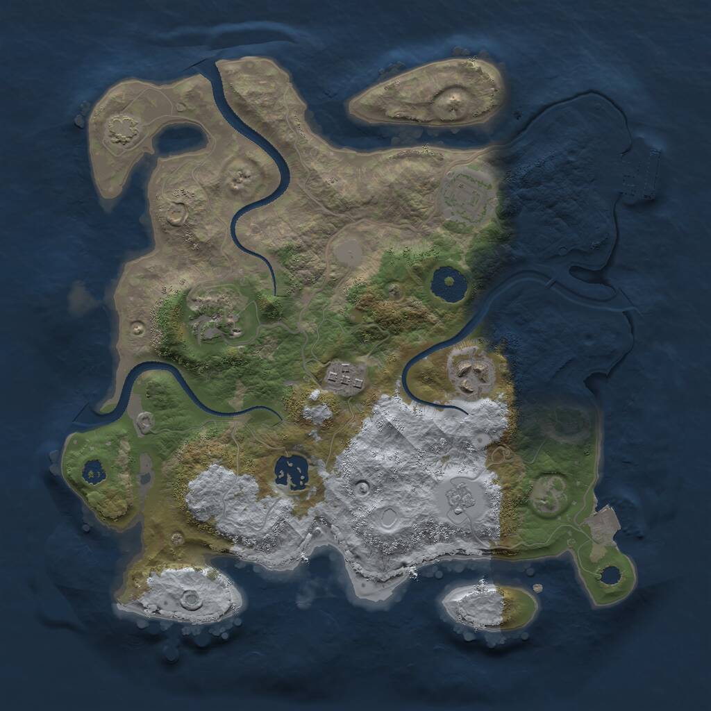 Rust Map: Procedural Map, Size: 3000, Seed: 1015012509, 9 Monuments