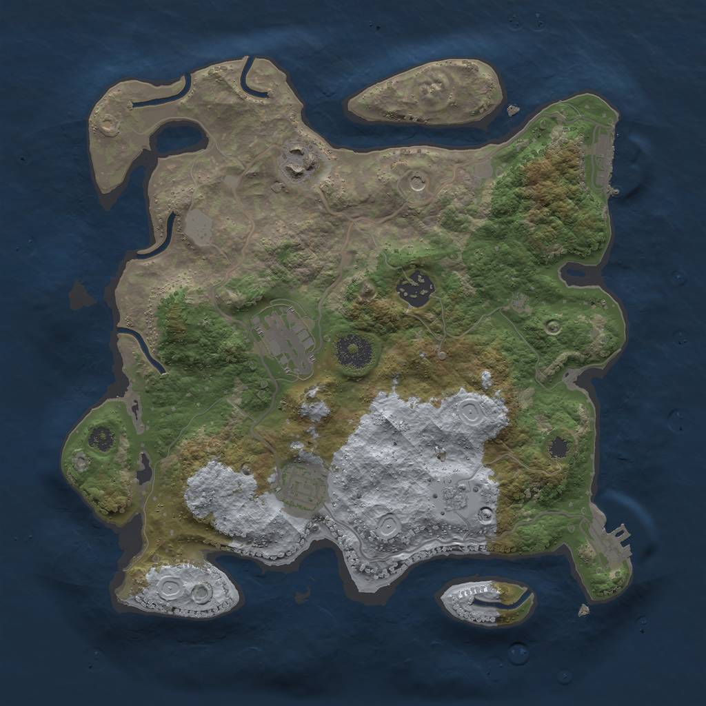 Rust Map: Procedural Map, Size: 3000, Seed: 1015012509, 11 Monuments