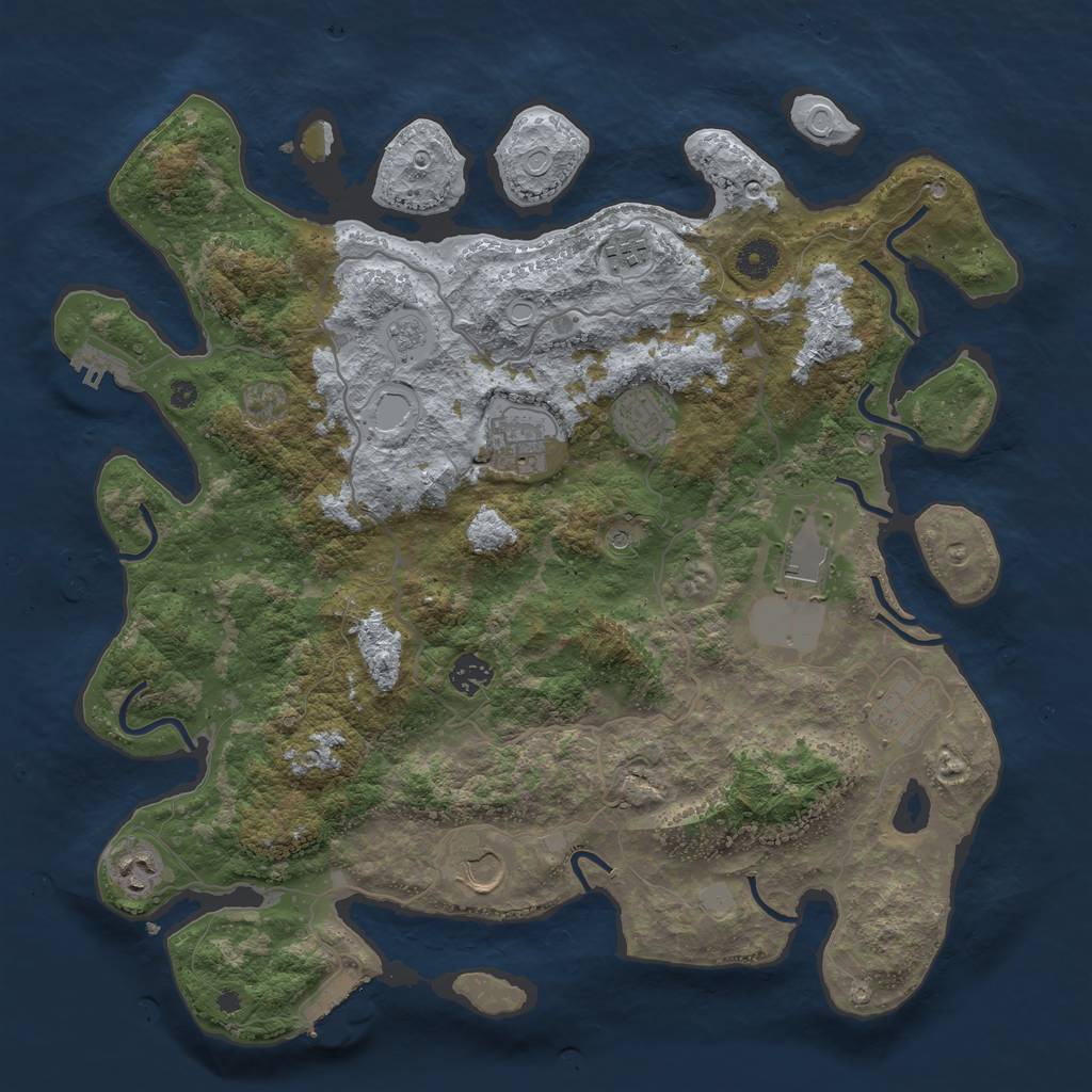Rust Map: Procedural Map, Size: 4000, Seed: 383009765, 15 Monuments