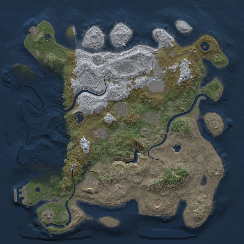 Rust Map: Procedural Map, Size: 4000, Seed: 383009765, 16 Monuments