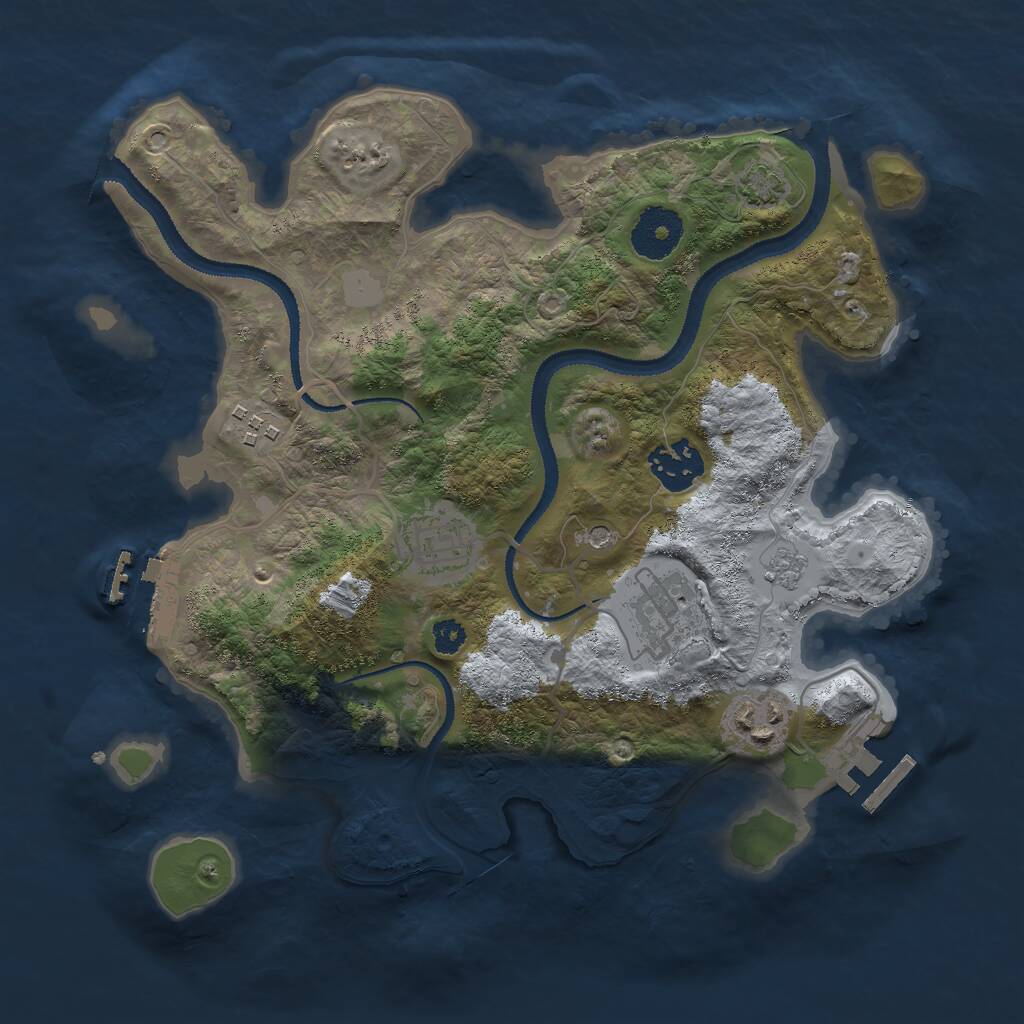 Rust Map: Procedural Map, Size: 3000, Seed: 188492093, 11 Monuments