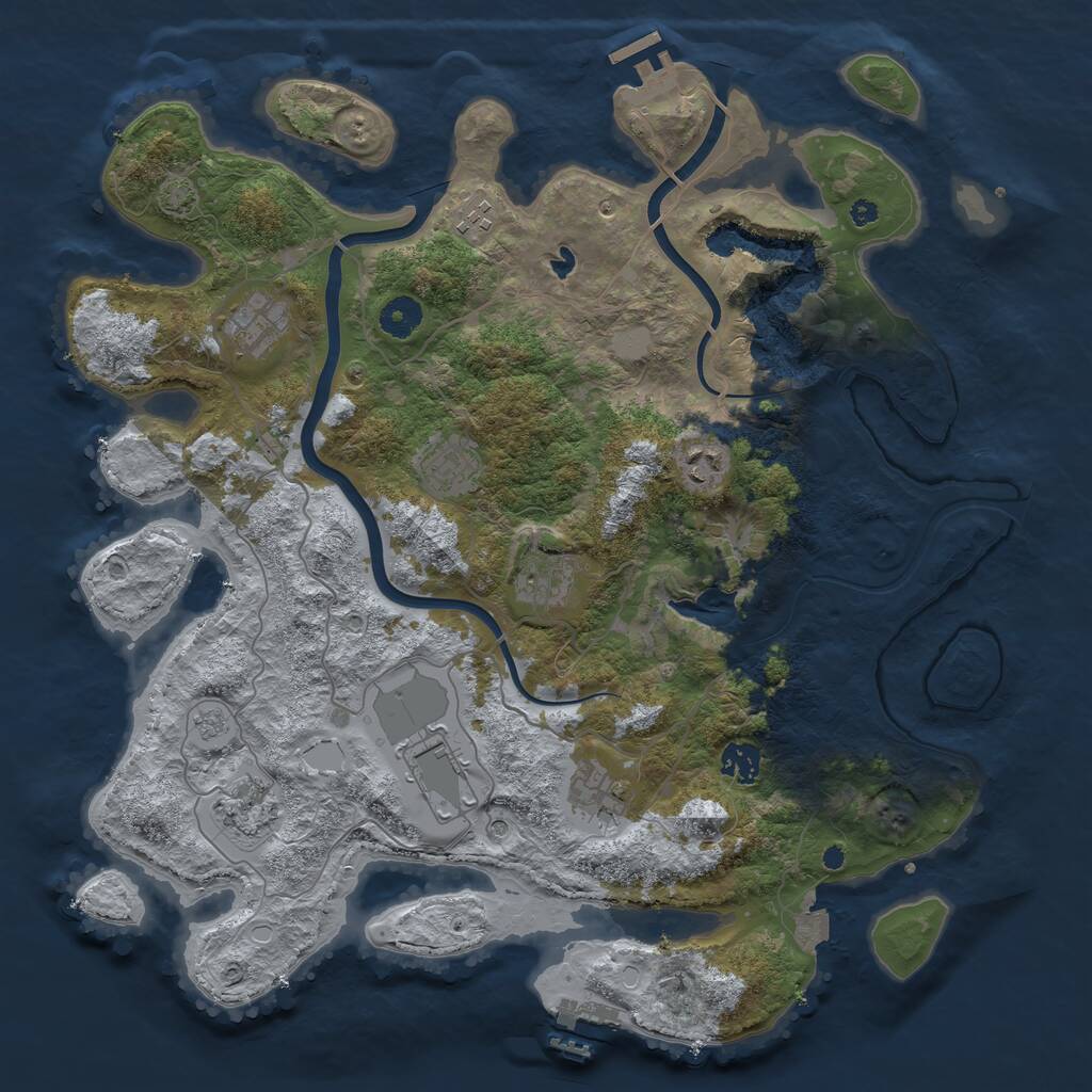 Rust Map: Procedural Map, Size: 4000, Seed: 110014626, 15 Monuments