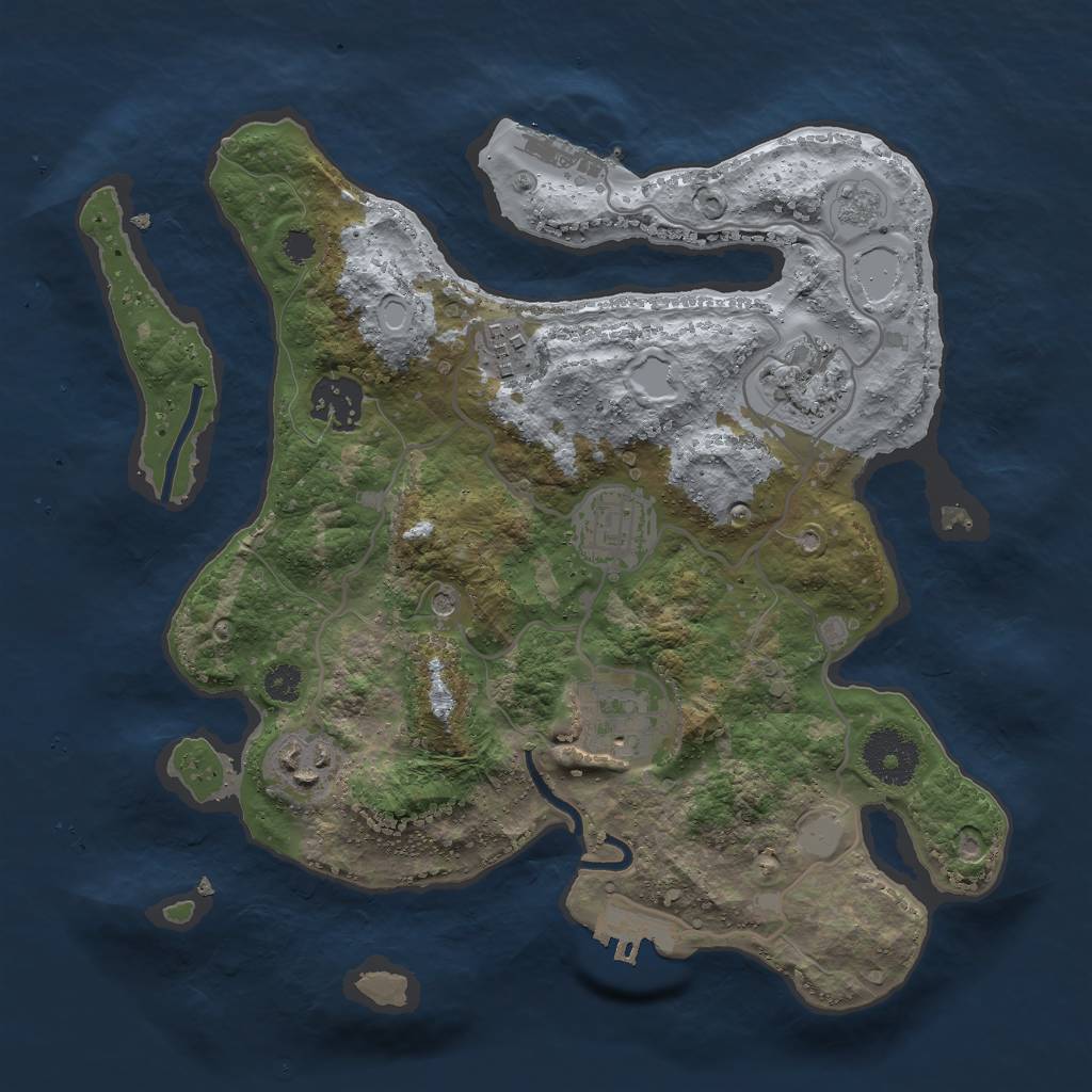 Rust Map: Procedural Map, Size: 3000, Seed: 1558880759, 13 Monuments