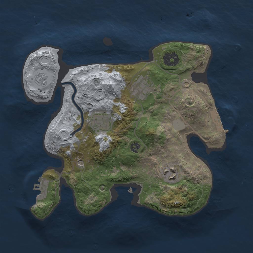 Rust Map: Procedural Map, Size: 2500, Seed: 1521536405, 10 Monuments