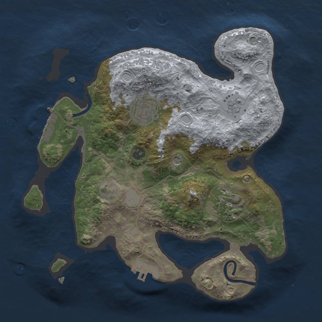 Rust Map: Procedural Map, Size: 2500, Seed: 1906, 9 Monuments