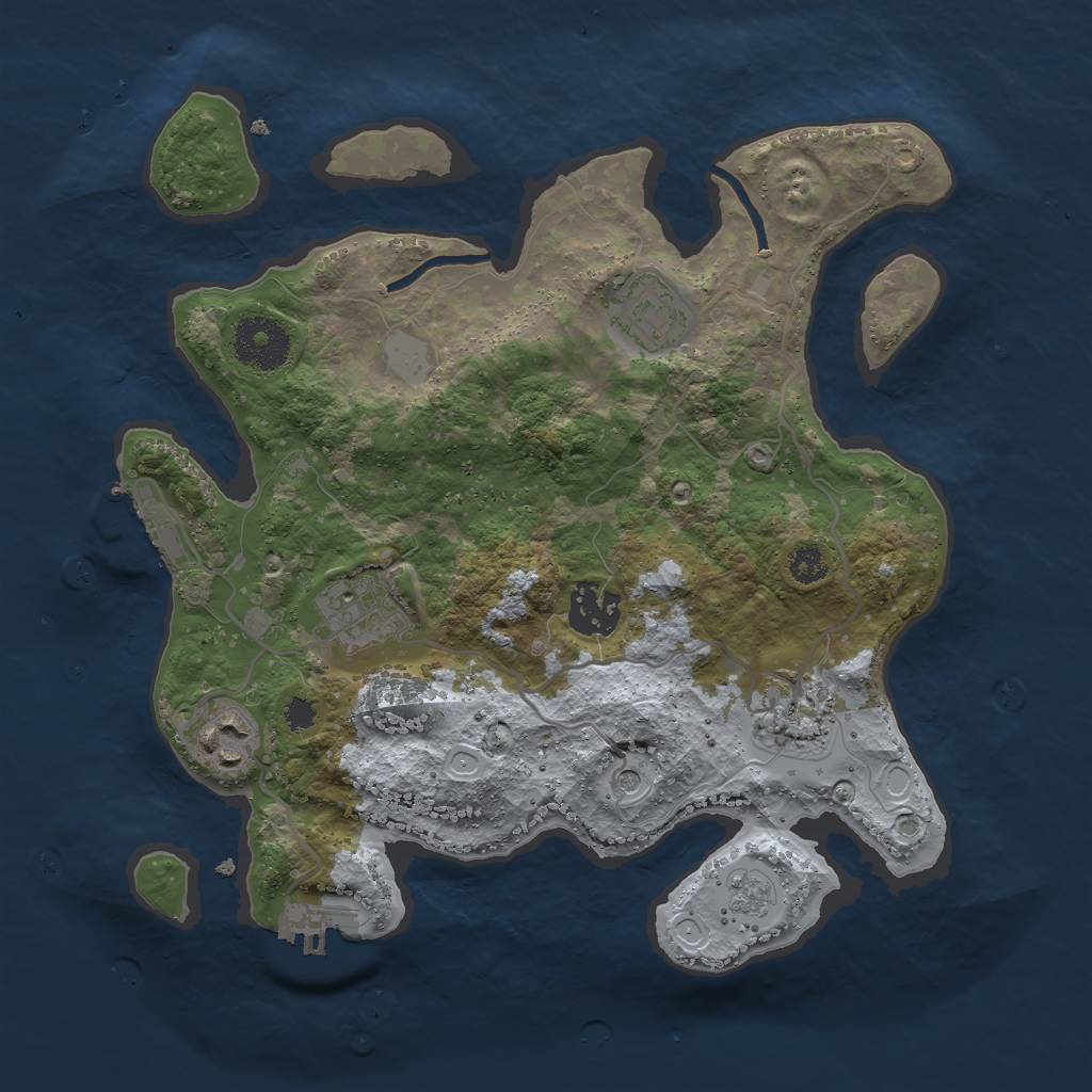 Rust Map: Procedural Map, Size: 3000, Seed: 1599364299, 12 Monuments