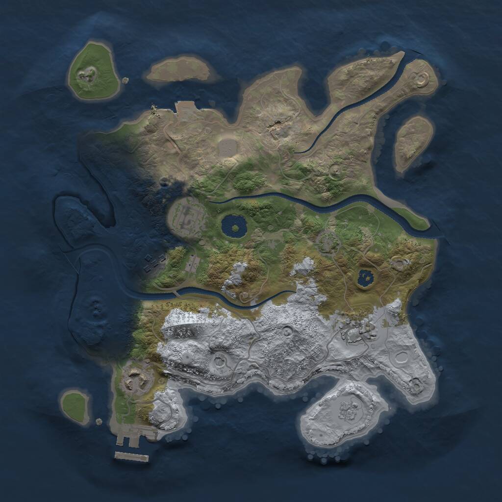 Rust Map: Procedural Map, Size: 3000, Seed: 1599364299, 9 Monuments