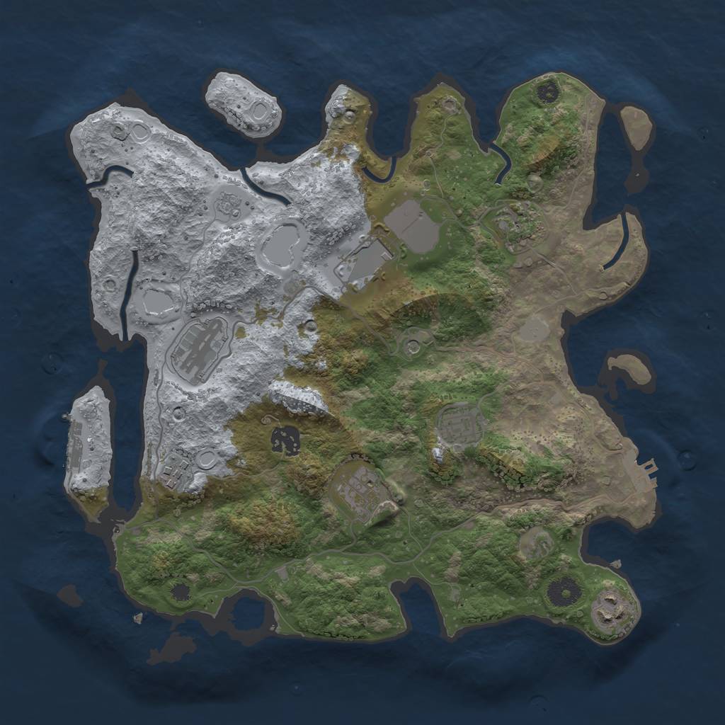 Rust Map: Procedural Map, Size: 3500, Seed: 26598, 15 Monuments