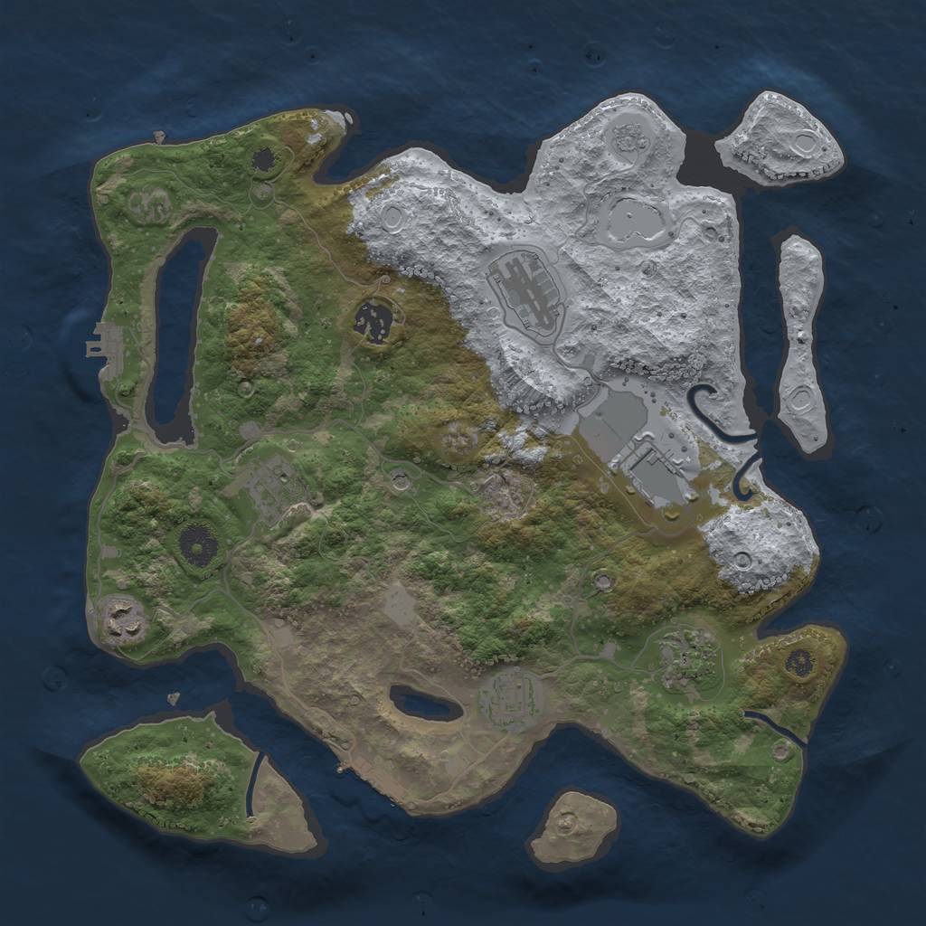 Rust Map: Procedural Map, Size: 3500, Seed: 5117228, 14 Monuments