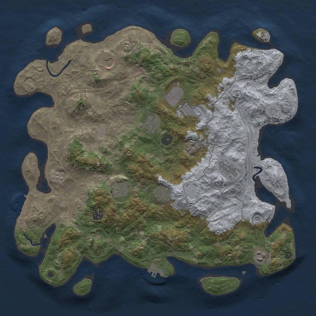 Rust Map: Procedural Map, Size: 4250, Seed: 1359222376, 16 Monuments
