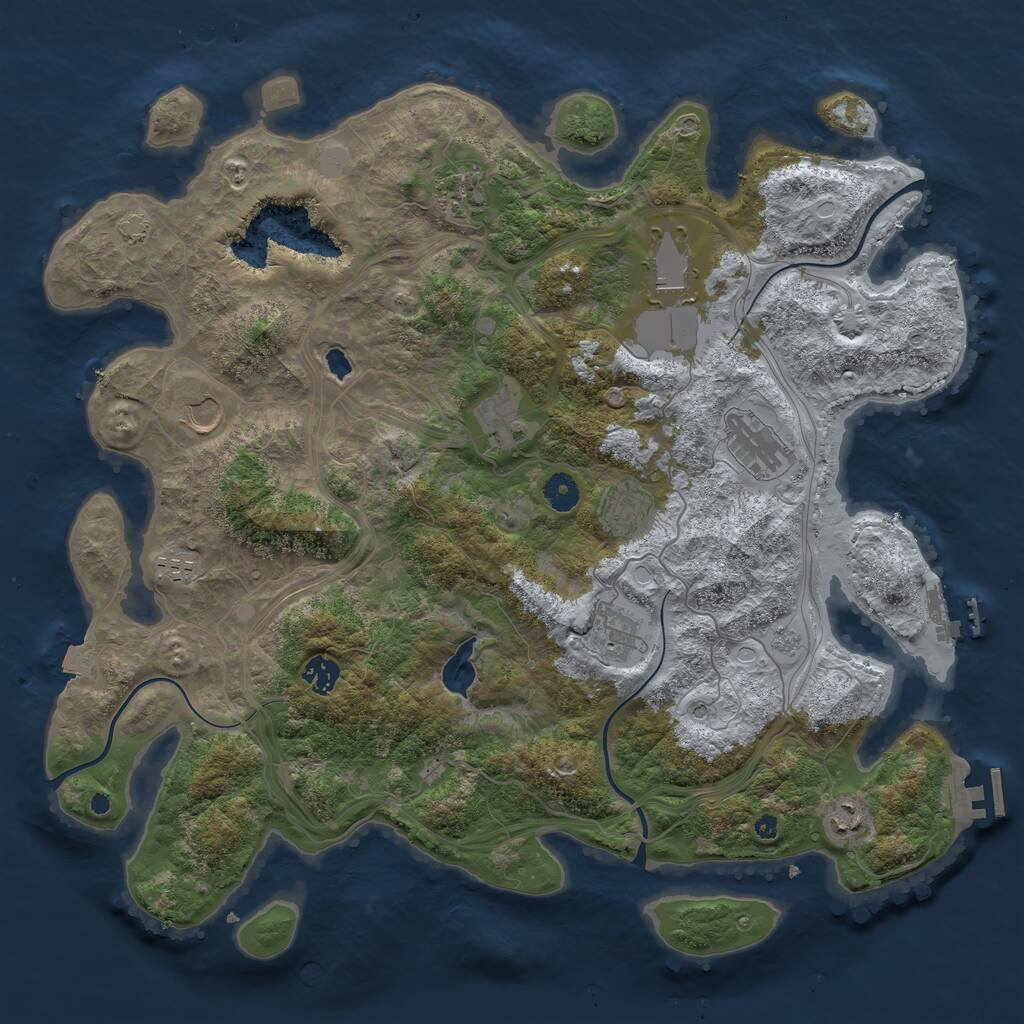 Rust Map: Procedural Map, Size: 4250, Seed: 1359222376, 16 Monuments