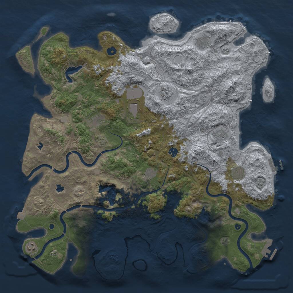 Rust Map: Procedural Map, Size: 4800, Seed: 1331520782, 16 Monuments