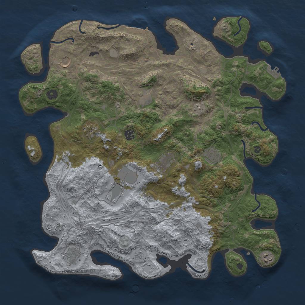 Rust Map: Procedural Map, Size: 4250, Seed: 1638934192, 17 Monuments