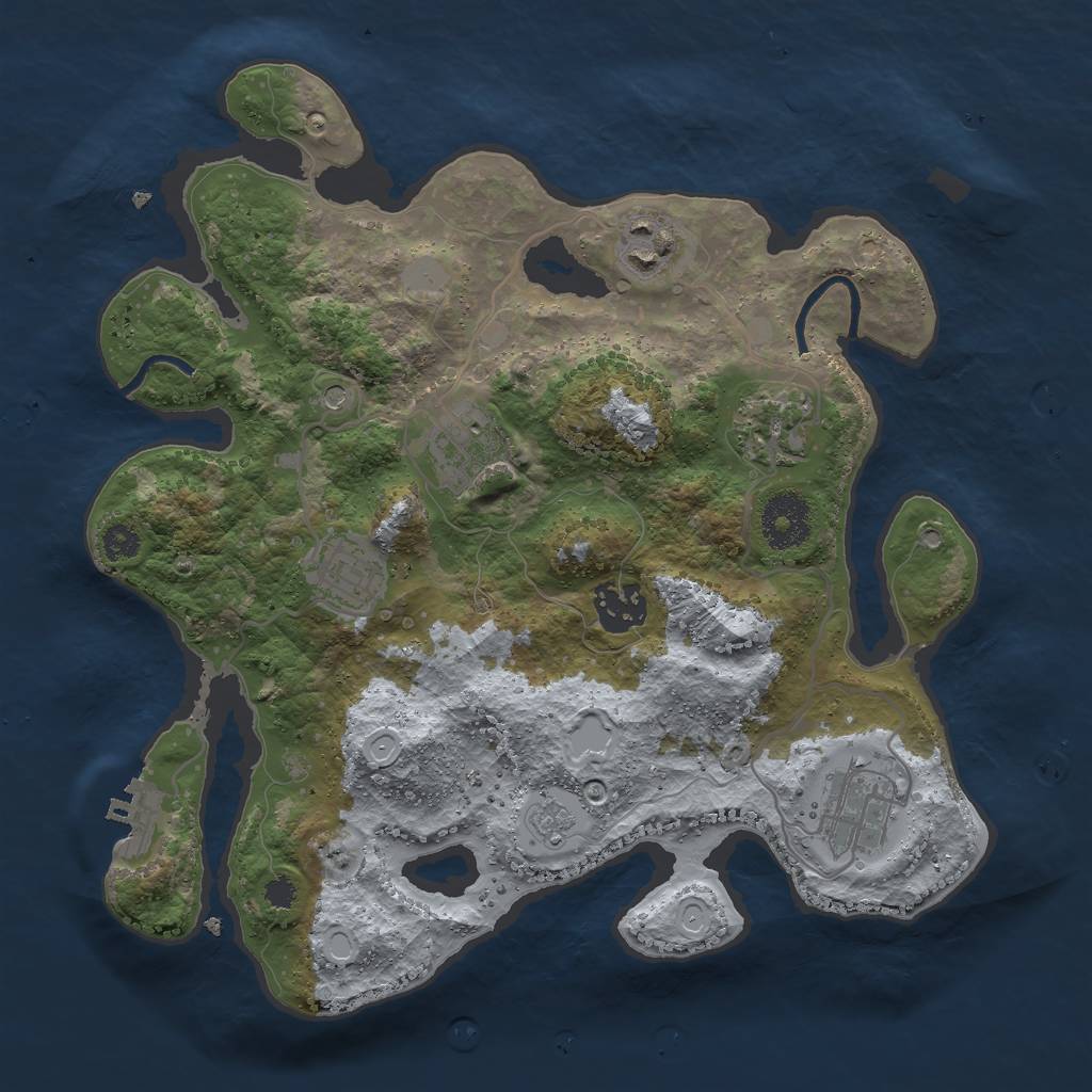 Rust Map: Procedural Map, Size: 3050, Seed: 9473, 12 Monuments