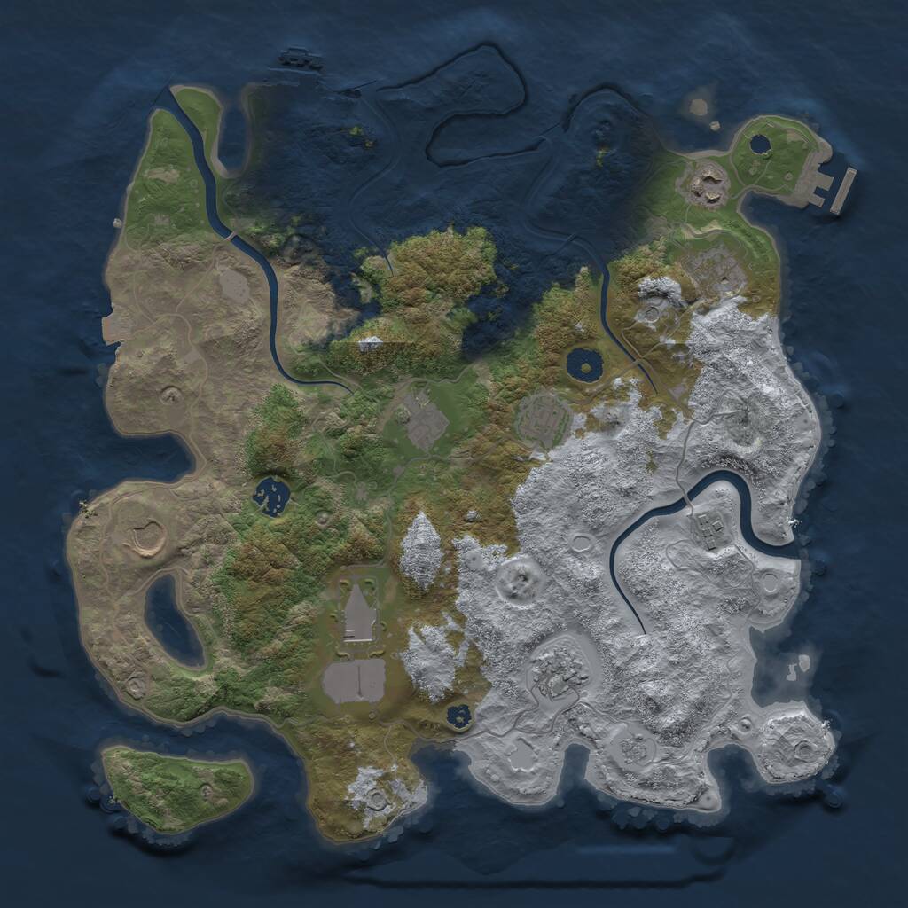 Rust Map: Procedural Map, Size: 3800, Seed: 78687, 15 Monuments