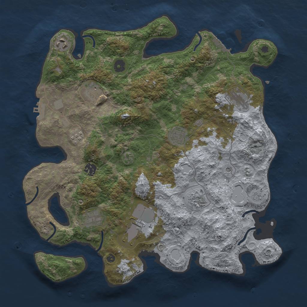 Rust Map: Procedural Map, Size: 3800, Seed: 78687, 16 Monuments