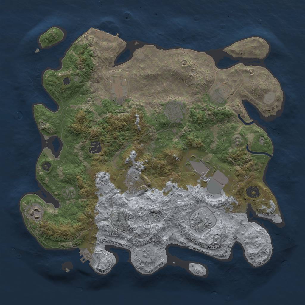 Rust Map: Procedural Map, Size: 3500, Seed: 76350, 15 Monuments