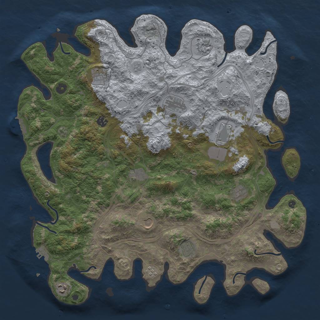 Rust Map: Procedural Map, Size: 4500, Seed: 1647652464, 18 Monuments