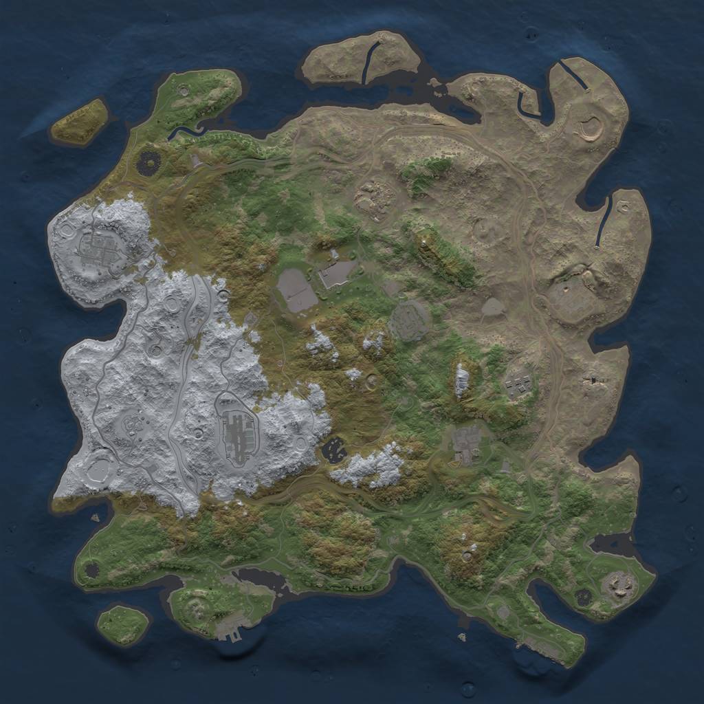 Rust Map: Procedural Map, Size: 4250, Seed: 51, 18 Monuments