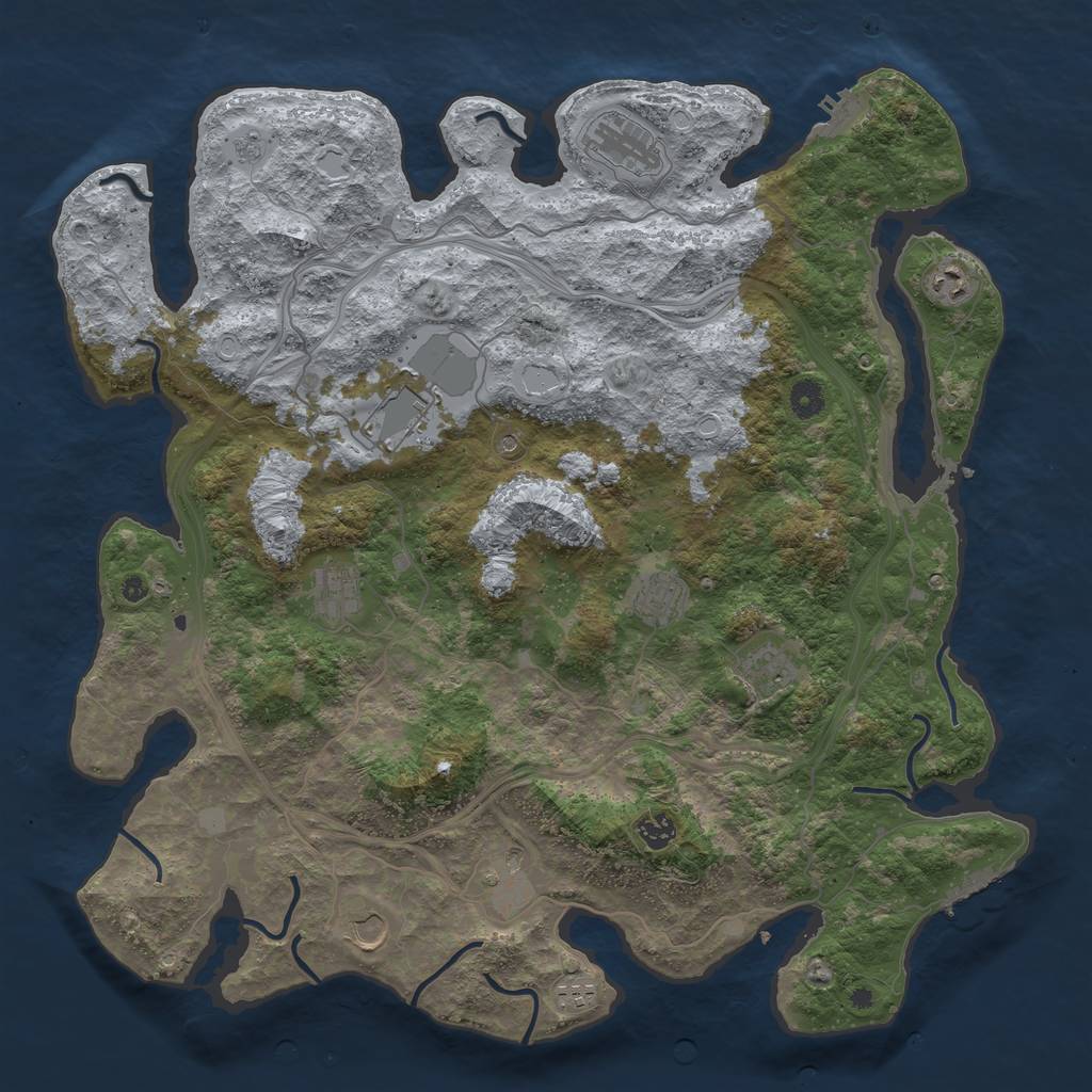 Rust Map: Procedural Map, Size: 4500, Seed: 759174433, 17 Monuments