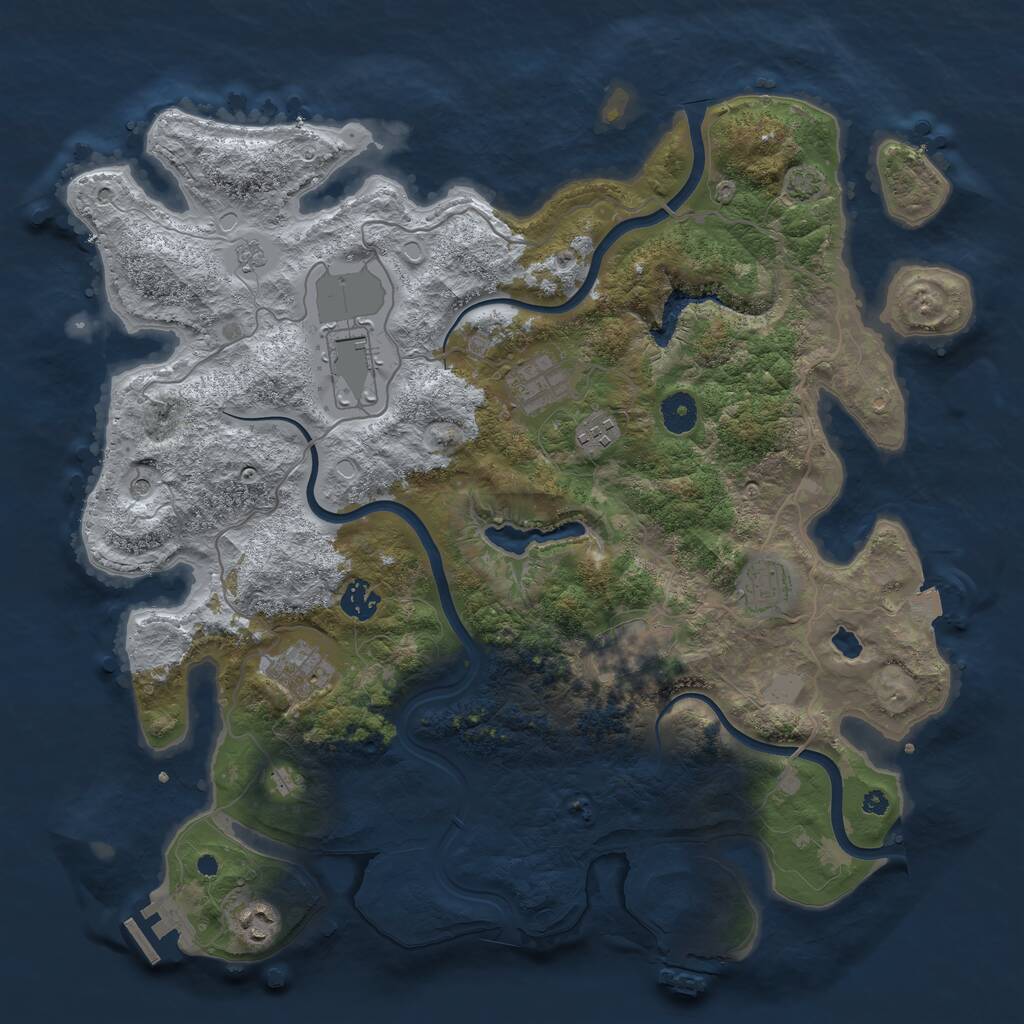 Rust Map: Procedural Map, Size: 4000, Seed: 767580027, 14 Monuments