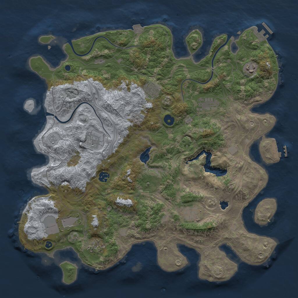 Rust Map: Procedural Map, Size: 4250, Seed: 1374434538, 15 Monuments